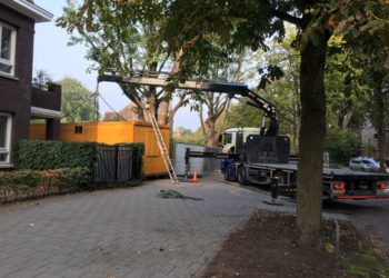 Transport Bouwkeet Autolaadkraan